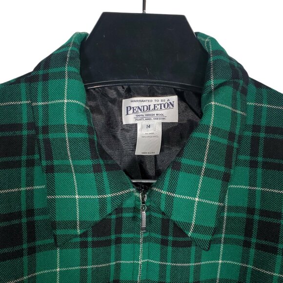 Pendleton Tartan Plaid Jacket Full-Zip Point-Collar Academia Preppy Clueless - Picture 2 of 5